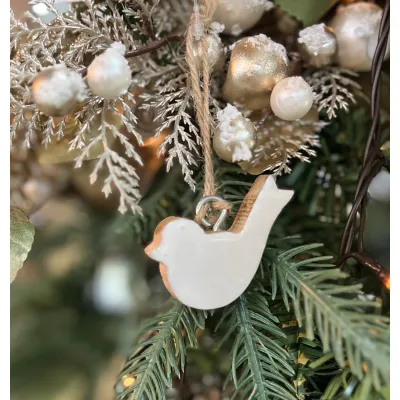 Wooden Bird Ornaments Set of 6  2x1.5in