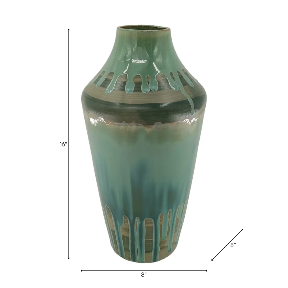 COLEFIELD GREEN VASE 16 (IN)