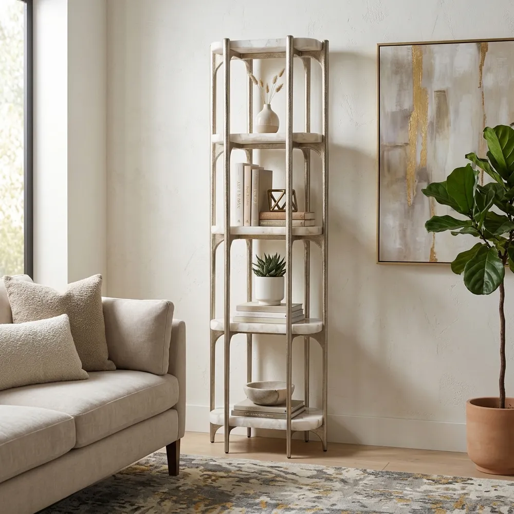 HATTONWAY WHITE ETAGERE 78 (IN)