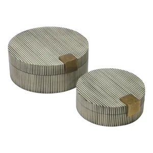 HOPEOAK SET OF 2 BLACK BOXES 3 (IN) 2
