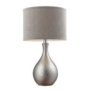 Hammered Chrome 21.5'' High 1-Light Table Lamp - Chrome 1