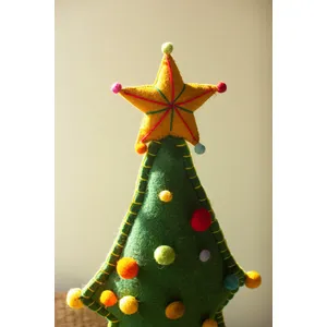 Large Felt Christmas Tree on Wood Base 4