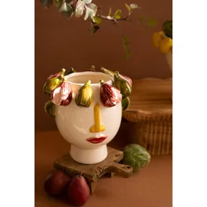 Ceramic Head Vase with Figs 1