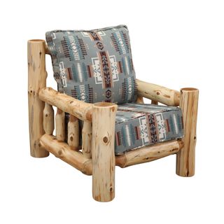 Cedar Log Lounge Chair - Natural - Standard Fabric - Seat:  Fabric TBD;   Backrest:  Fabric TBD