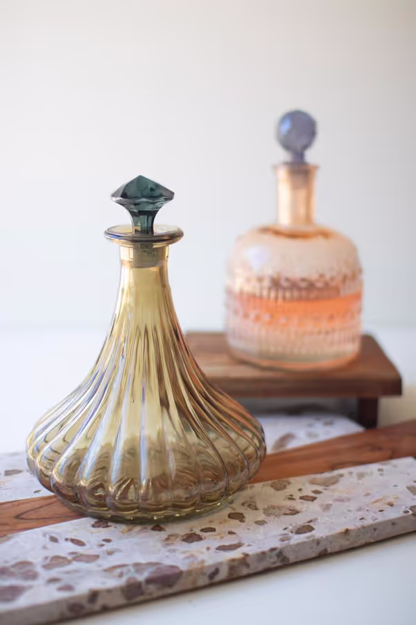 Set of 2 Glass Decanters
