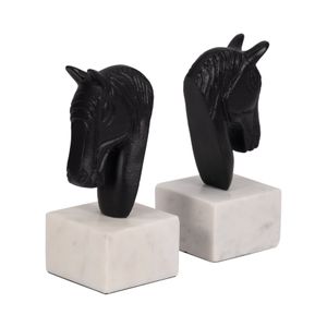 PARKERMOOR SET OF 2 BLACK BOOKENDS 8 (IN) 4