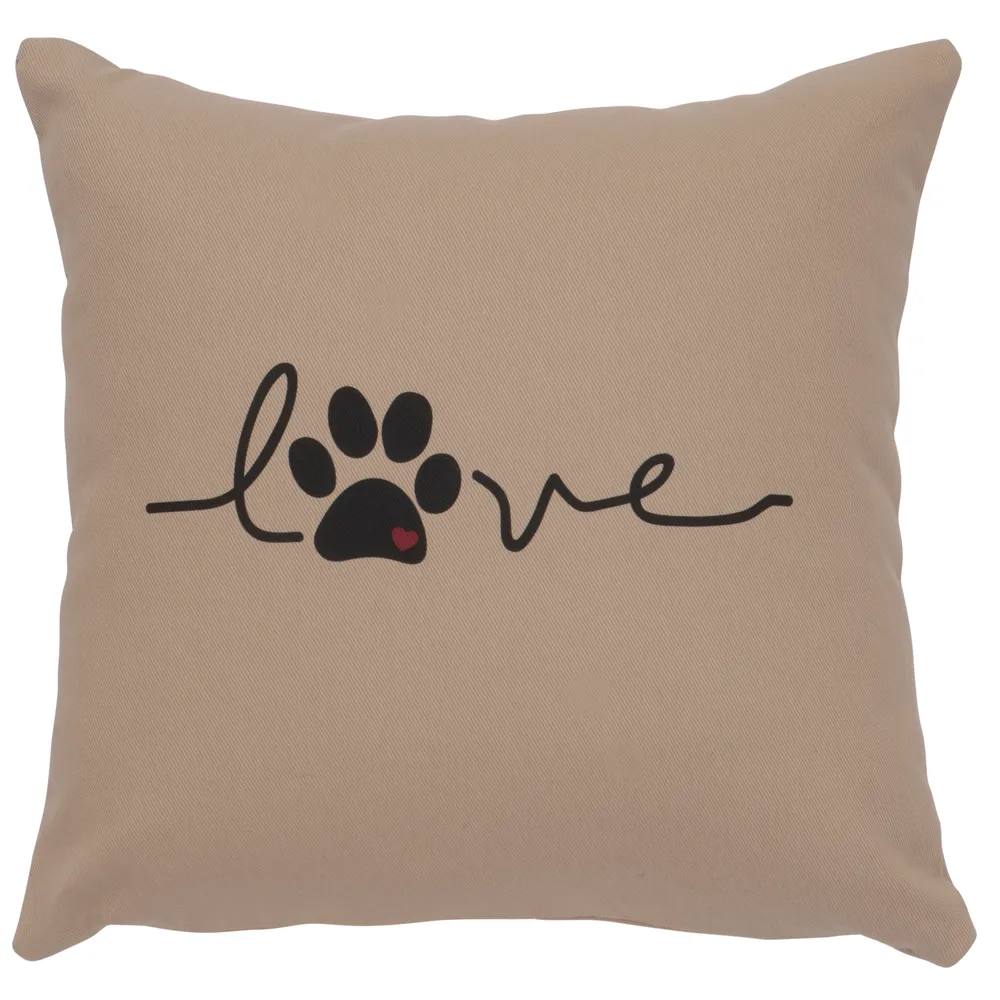 Image Pillow - Love Paw - Cotton Alabaster