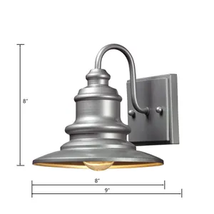 Marina 8'' High 1-Light Outdoor Sconce - Matte Silver 2