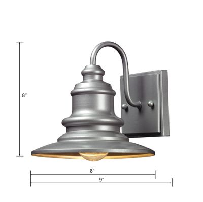Marina 8″ High 1-Light Outdoor Sconce - Matte Silver
