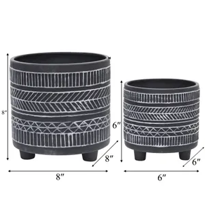 COHENGROVE SET OF 2 BLACK PLANTER 8 (IN) 7