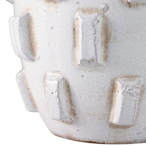 8X7" SCULPTURAL HOBNAIL PLANTER, WHITE 5