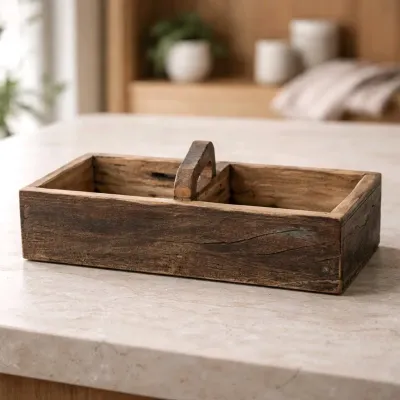 Divided Wooden Tray 12x5x4in
