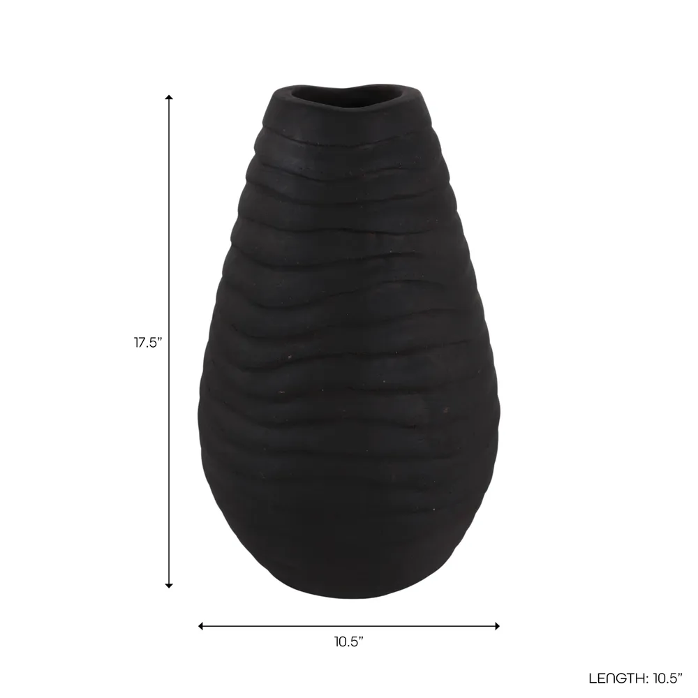 HAVENOAK BLACK VASE 18 (IN)