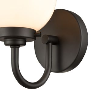 Fairbanks 8.5'' High 1-Light Sconce - Matte Black with Opal 6