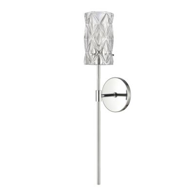 Forma de Crystal 24″ High 1-Light Sconce - Polished Chrome