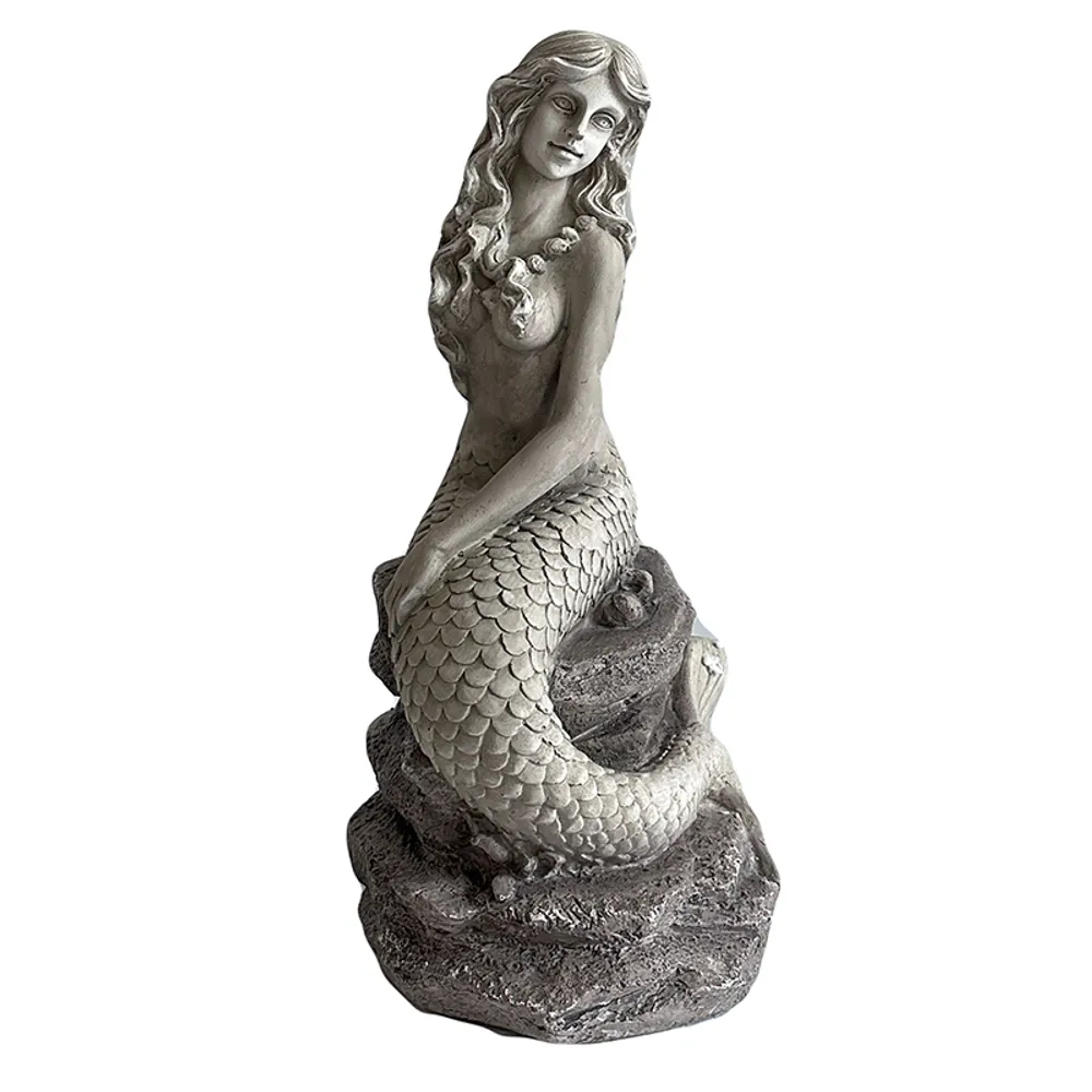 20" MERMAID SITTING ON ROCK