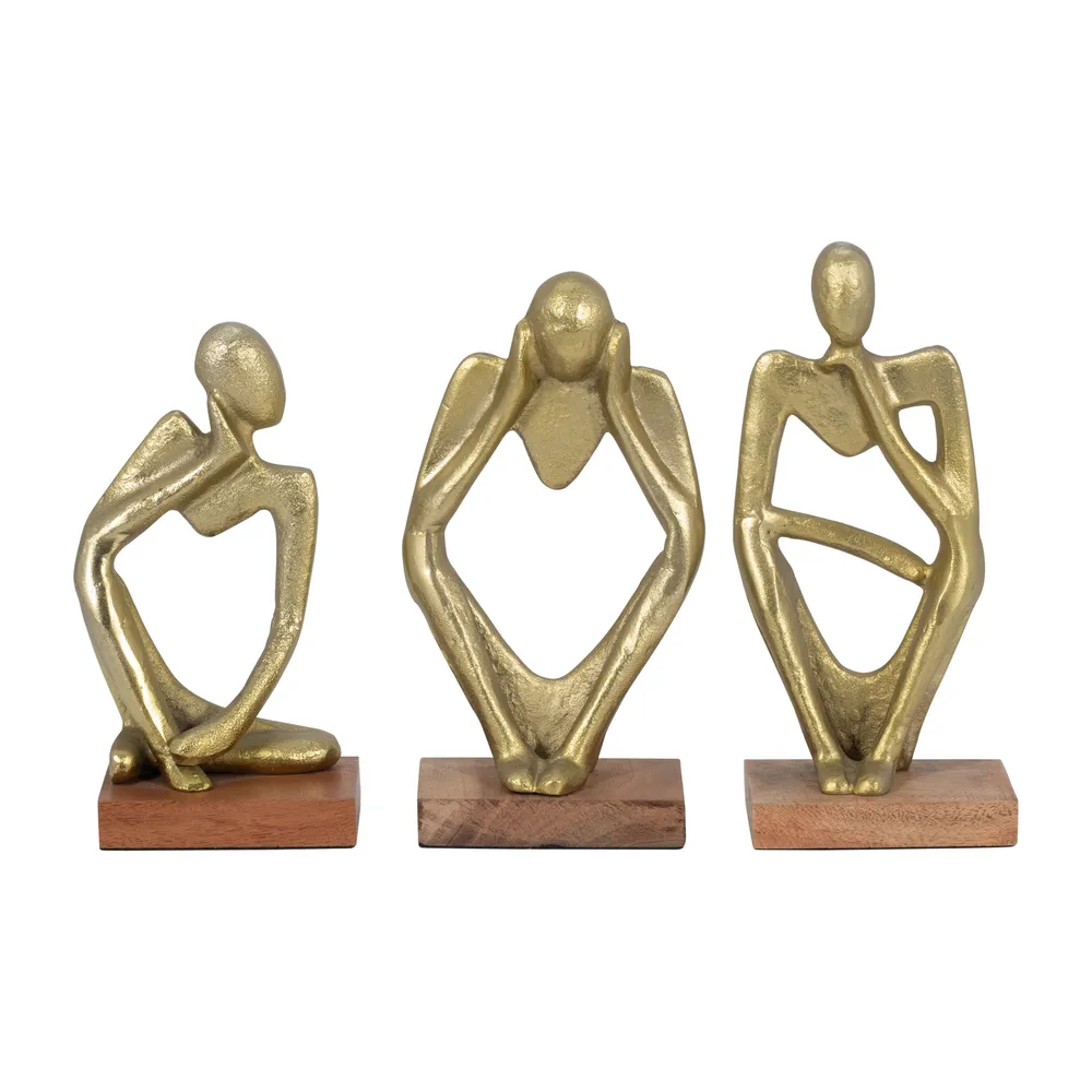 GRIFFINWIND SET OF 3 GOLD DECOR 9 (IN)
