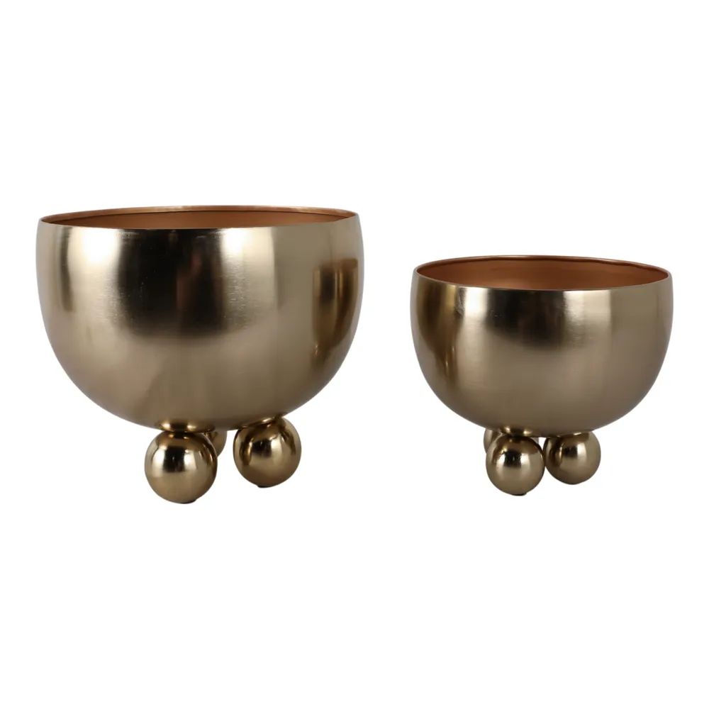 SLATEOAK SET OF 2 GOLD PLANTER 10 (IN)