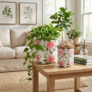 ALMAWAY SET OF 2 PINK PLANTER 8 (IN) 2