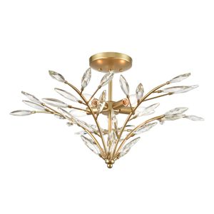 Flora Grace 28'' Wide 5-Light Semi Flush Mount - Champagne Gold 1