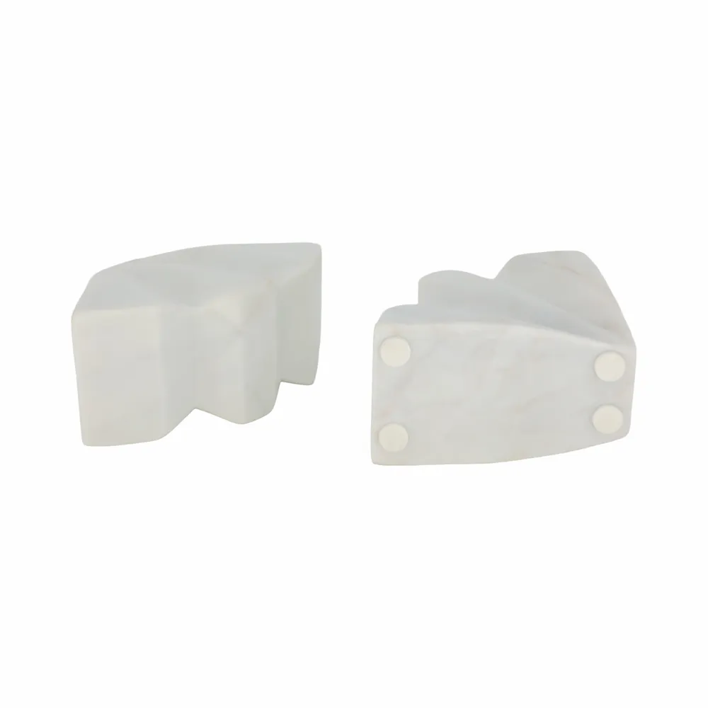 HENSONHOLM SET OF 2 WHITE BOOKENDS 6 (IN)