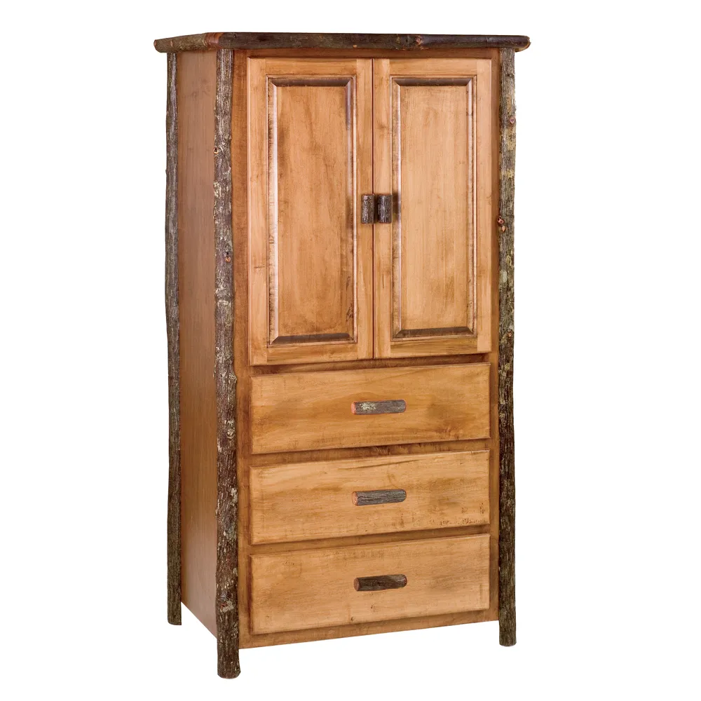 Hickory Log Three Drawer Armoire - Cinnamon - Standard Line