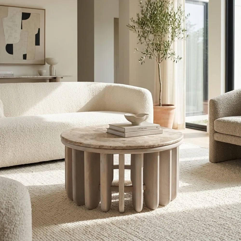 HILTONOAK WHITE COFFEE TABLE 16 (IN)