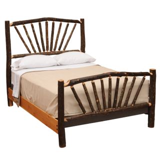 Hickory Log Sunburst Bed - Queen - Natural