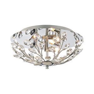 Crystique 13'' Wide 3-Light Flush Mount - Polished Chrome 1
