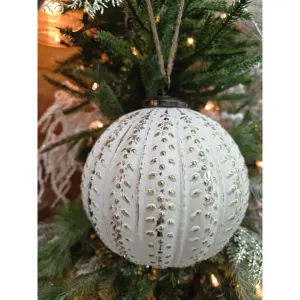 Large White Christmas Orb 8x8x8in 1