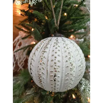 Large White Christmas Orb 8x8x8in