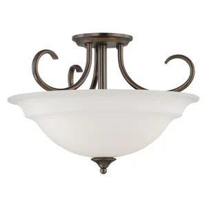 Bella 16'' Wide 3-Light Semi Flush Mount - Oiled Bronze 2