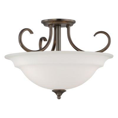 Bella 16'' Wide 3-Light Semi Flush Mount - Oiled Bronze