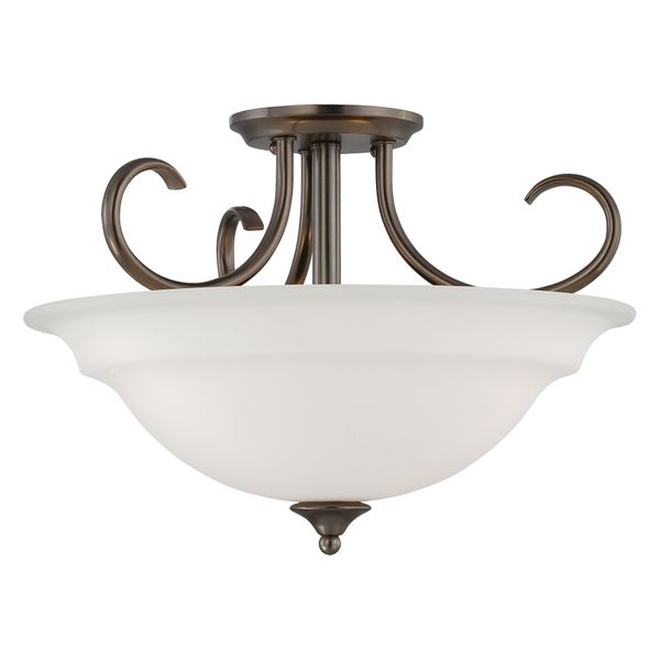 Bella 16'' Wide 3-Light Semi Flush Mount - Oiled Bronze