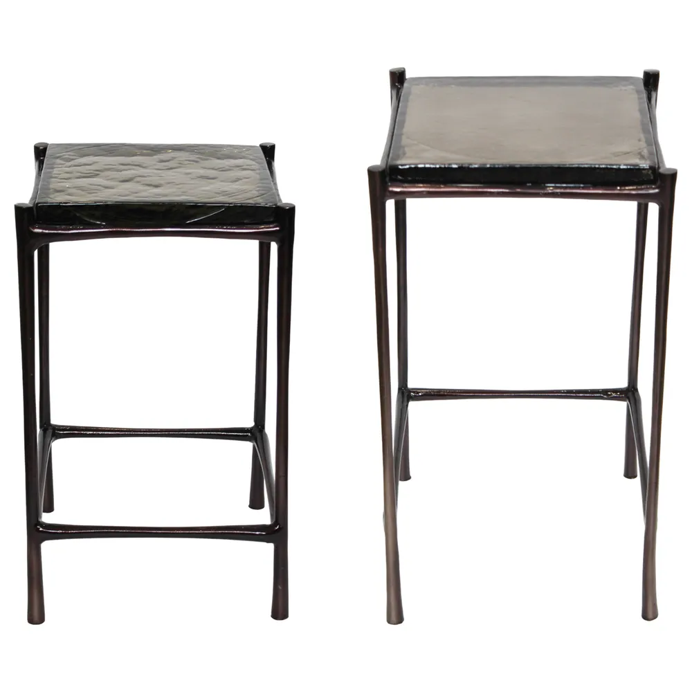 DRAKEROSE SET OF 2 BLACK TABLE 25 (IN)