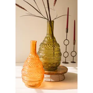 Set of 2 Large Pressed Glass Vases 2