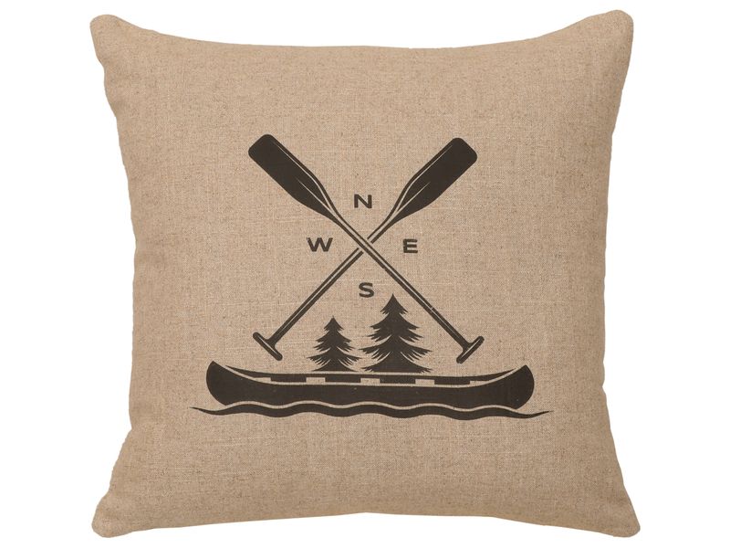 Image Pillow - Canoe Compass - Cotton Alabaster 1