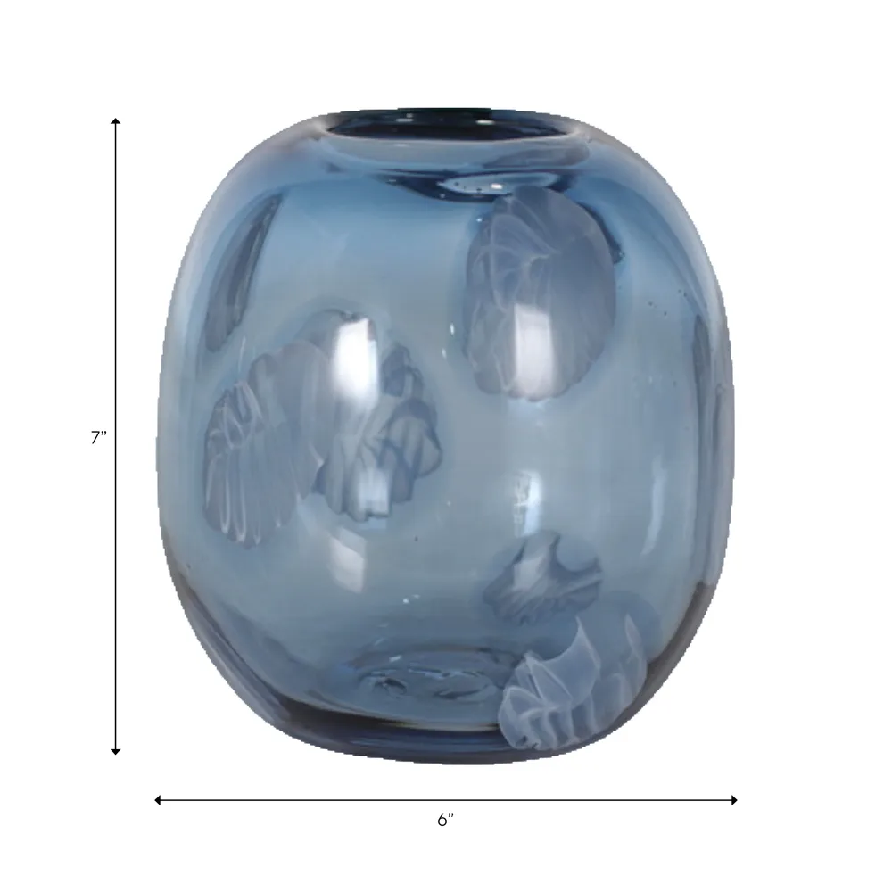 DOVERCROSS BLUE GLASS VASE 7 (IN)
