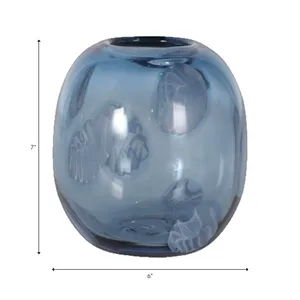 DOVERCROSS BLUE GLASS VASE 7 (IN) 3