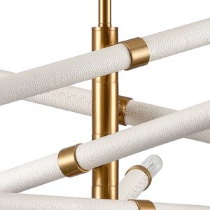 Crosspiece 39'' Wide 6-Light Chandelier - White 4