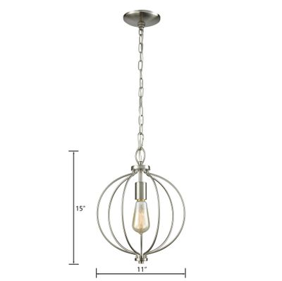 Williamsport 11'' Wide 1-Light Mini Pendant - Brushed Nickel