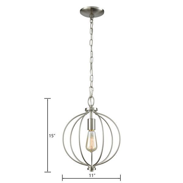 Williamsport 11'' Wide 1-Light Mini Pendant - Brushed Nickel