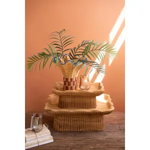 Set of 2 Square Wooden Compotes 6