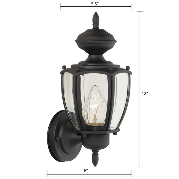 Park Avenue 12'' High 1-Light Outdoor Sconce - Black