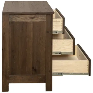 Heritage Oak XL Three Drawer Nightstand 7