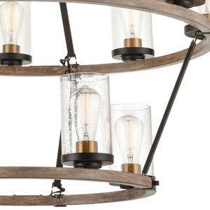 Geringer 36'' Wide 12-Light Chandelier - Charcoal 4