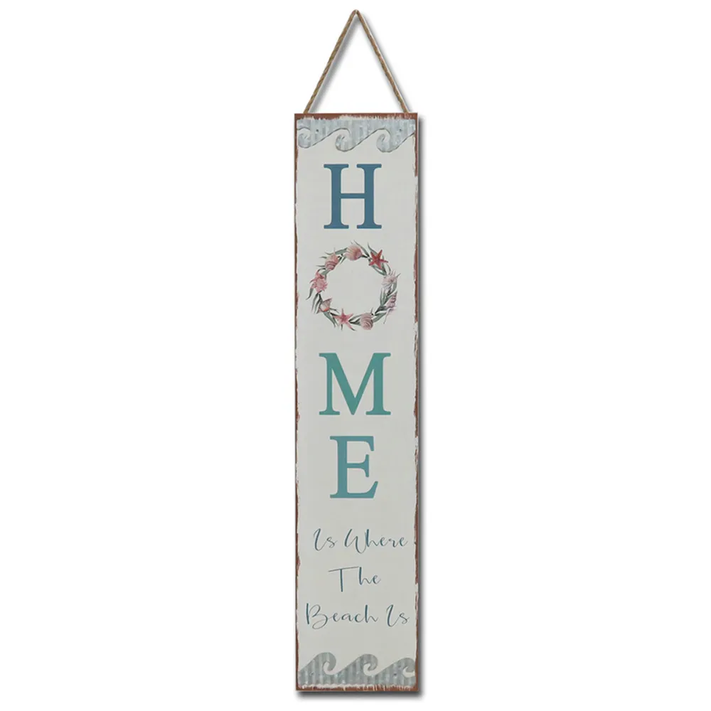 38" HOME IS THE BEACH VERTICAL SIGN