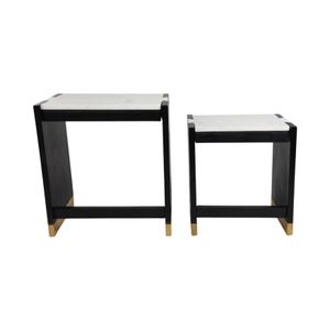 KELSEYWAY SET OF 2 BLACK TABLE 24 (IN) 5