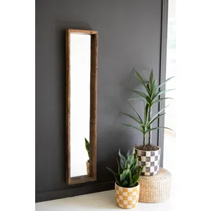 Recycled Wood Shadow Box Framed Mirror 1