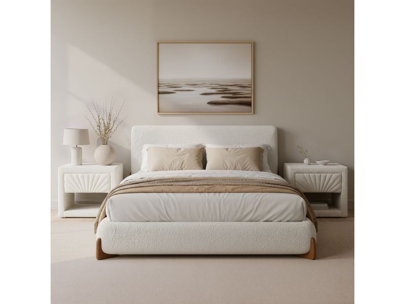 Baris Queen Bed Ivory 9